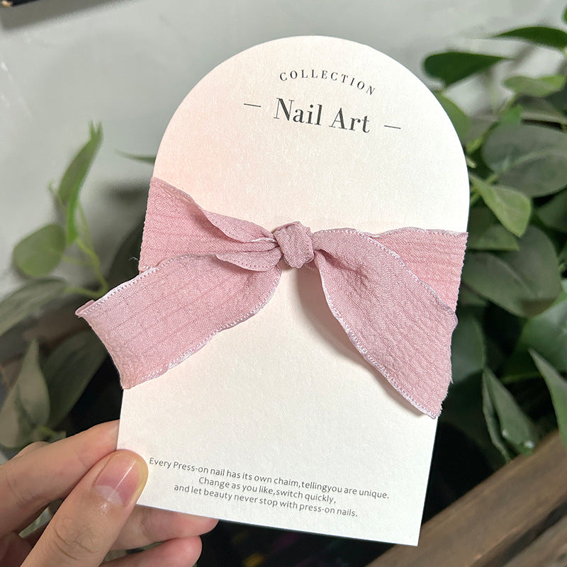 Pink Gradient Cotton Texture Nail Display Card – Elegant Press‑On Nail Packaging Background Card