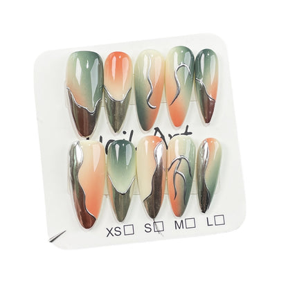 Airbrush gradual change manicure irregular metal modeling  spice girls long manicure patch  sticker｜365nails