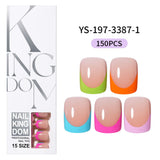 Nail Tips French press on nails  explosion five-color rectangular versatile removable patch manicure 150 pieces fake nail piece