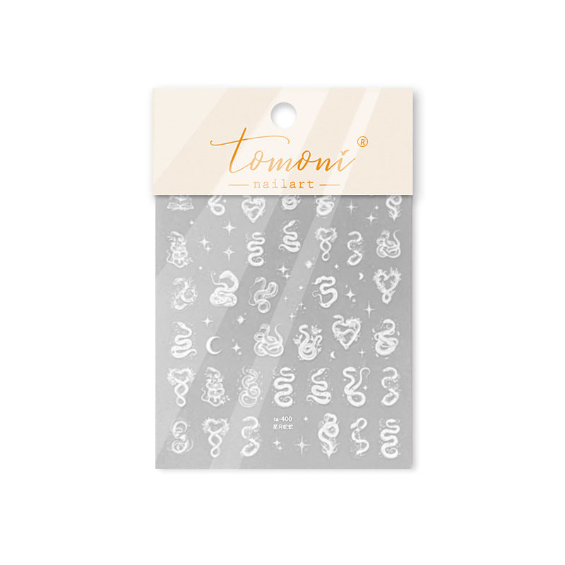 365nails: "celestial moon snake heart embossed set" – Nail Art Stickers
