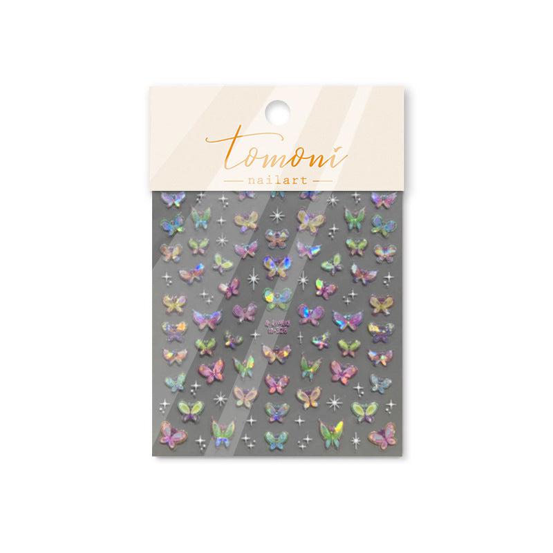 365nails: "Borboleta Holográfica Furta-cor" – Adesivos para Unhas