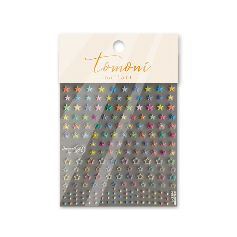 Rainbow Heart Dot Collection: "Sweet Love" – 3D Embossed Nail Sticker