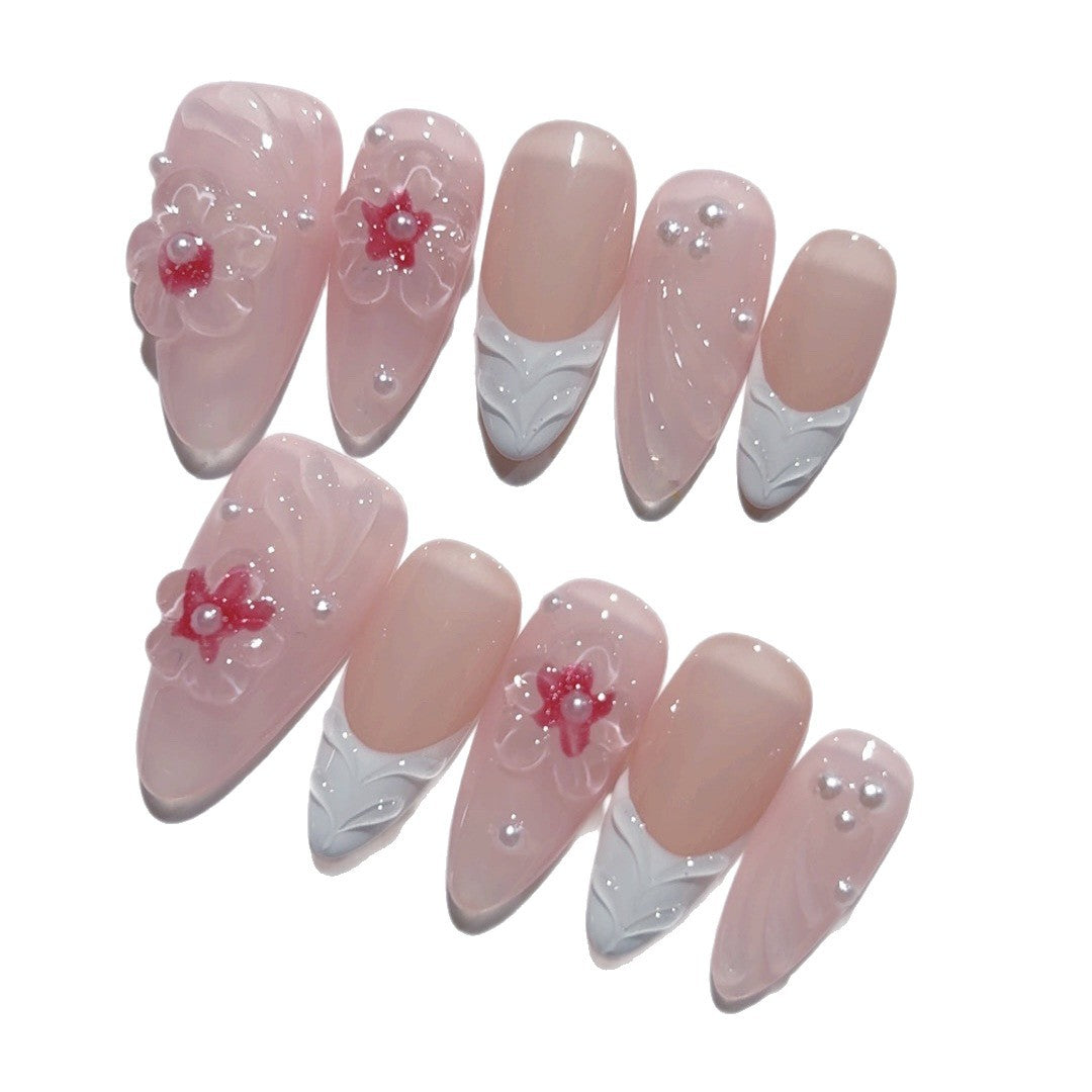 Blush Bride: "Cherry Blossom" – Almond Press-Ons