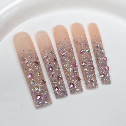 Europe and the United States flash super long water pipe nail patch small fresh  handmade press-on nails  nail wholesale｜365nails