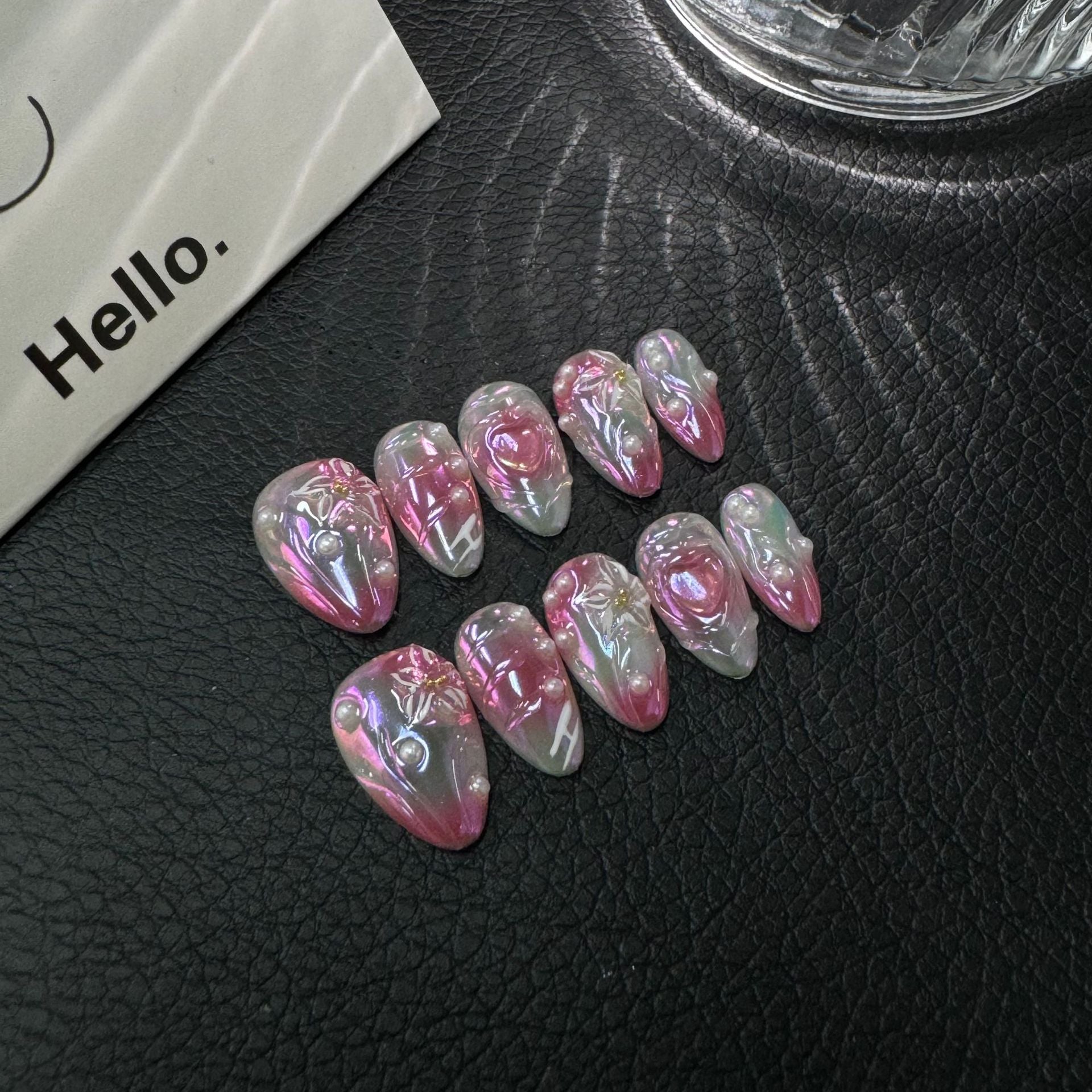 365nails: "Candy Swirl" – Abstract Marble Handmade Stiletto Nails