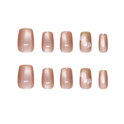 Nail Tips  Prefabricated Nail Gentle Tulip Blush cat eye Spring Whitening Atmosphere  Nail Art 30 pieces｜365nails