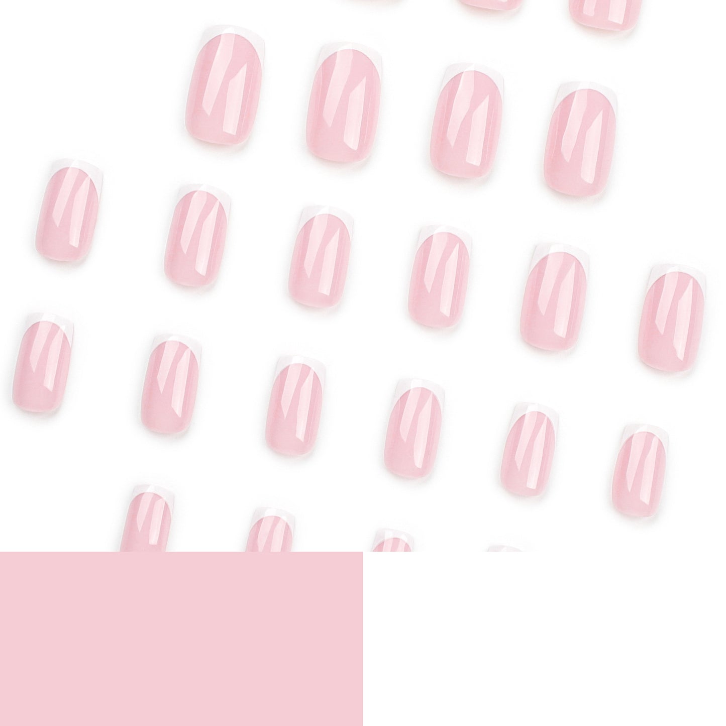 Classic hot-selling French manicure press on nails   fake nails European square rectangular nail finished product wholesale｜365nails