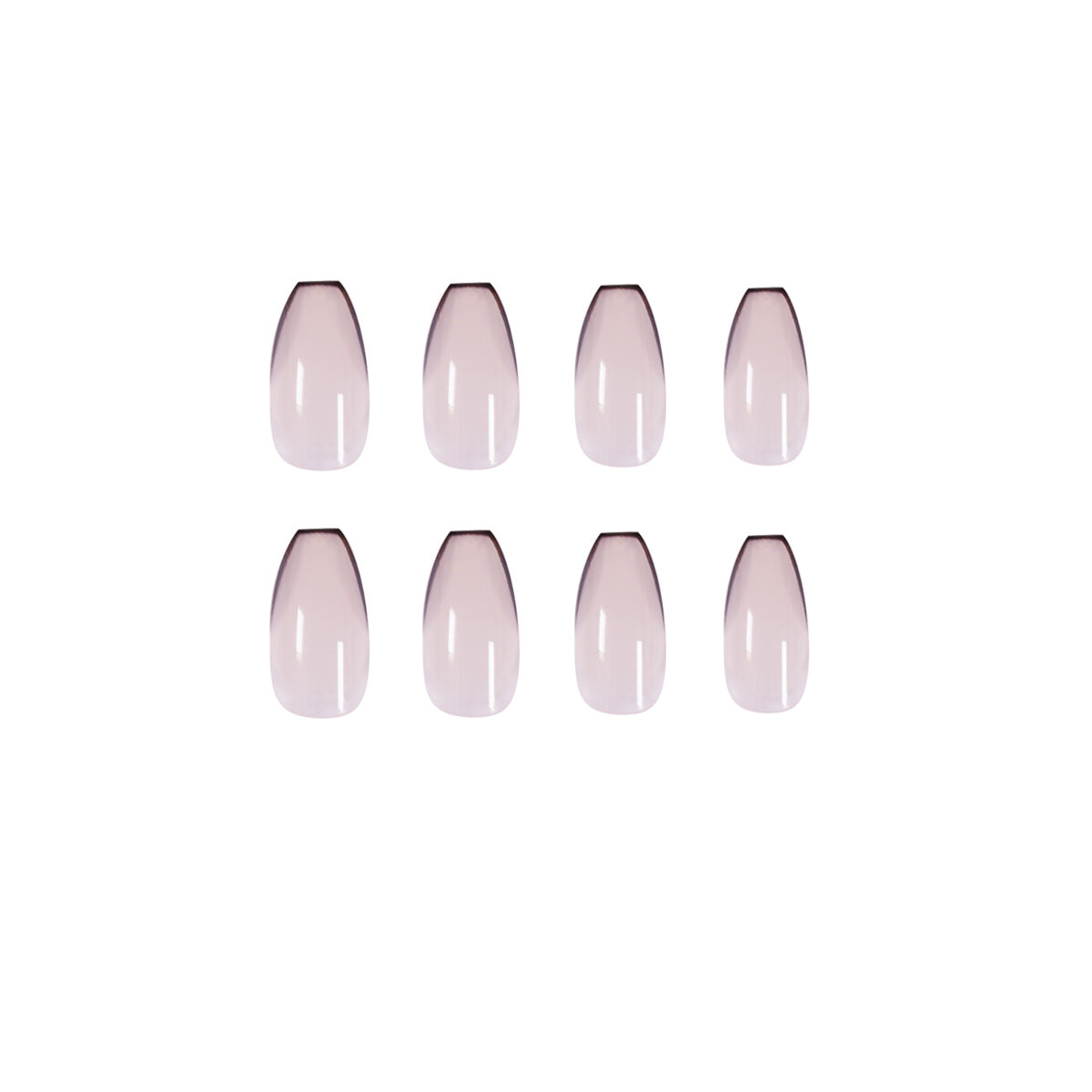 Uñas francesas cortas de ballet en color nude y negro, con acabado de uñas postizas, parches para uñas, parches extraíbles | 365nails