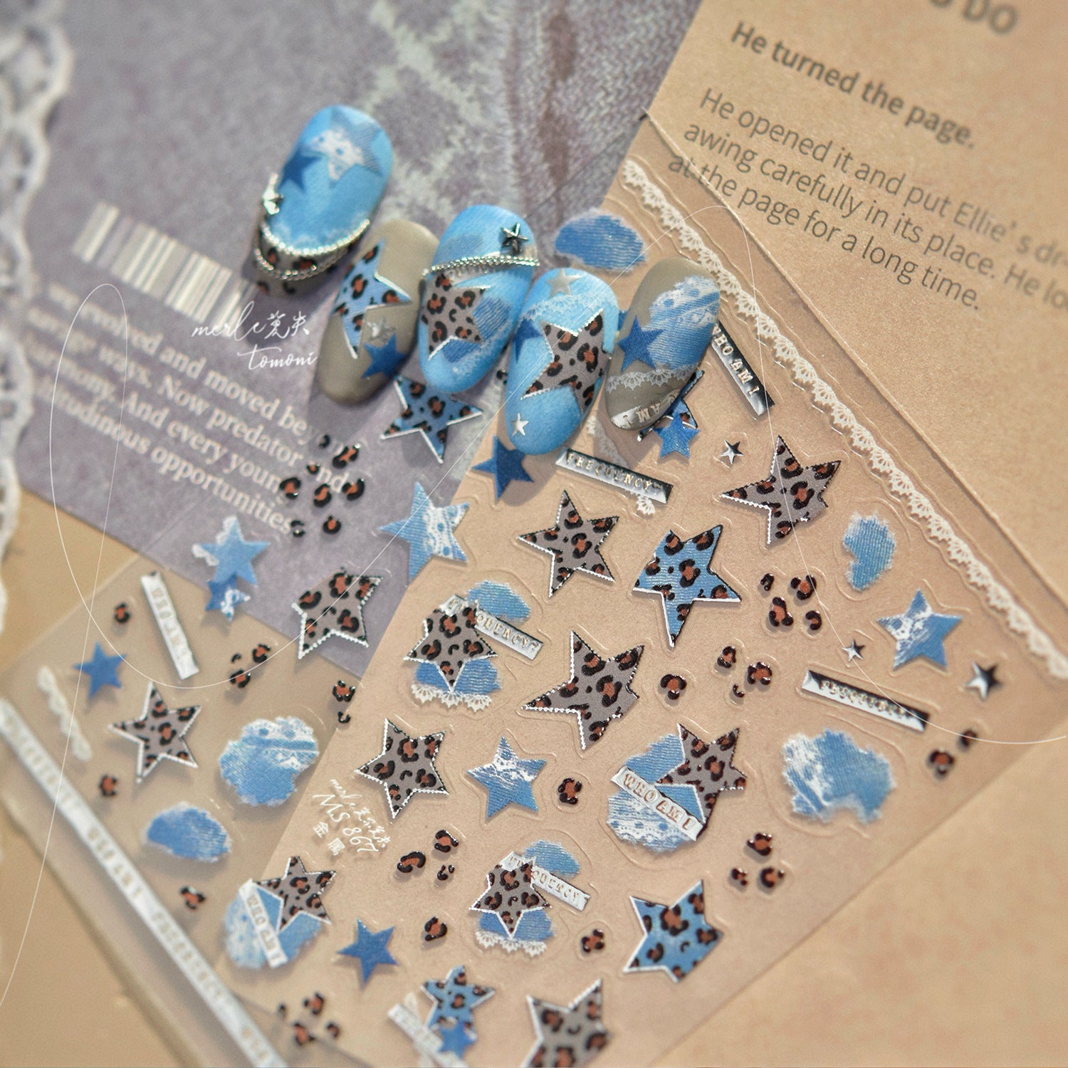 365nails: "Leopard Print Star & Blue" – Nail Art Stickers
