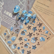 365nails: "Leopard Print Star & Blue" – Nail Art Stickers