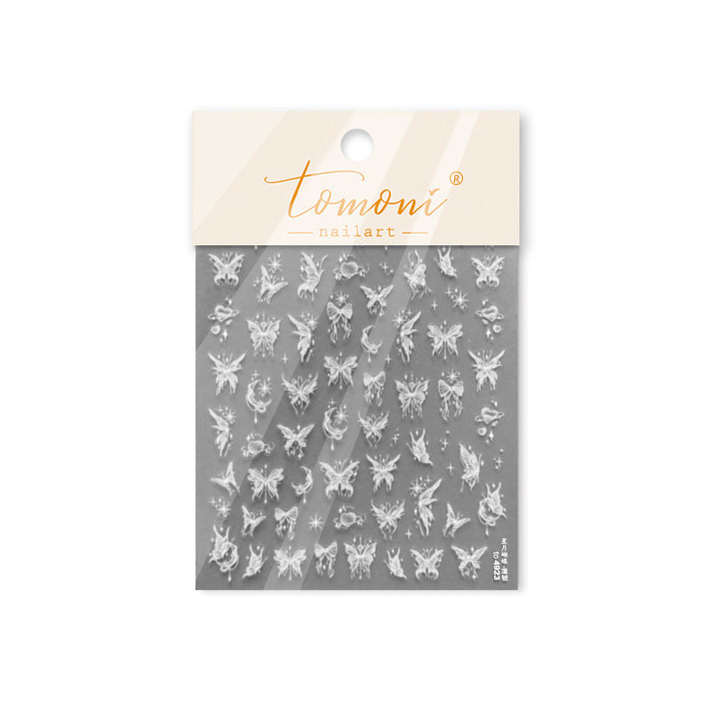 White Celestial Butterfly – 5D Embossed Ethereal Flutter Set