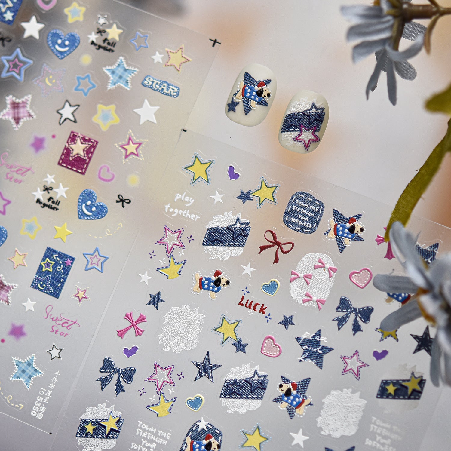 Denim Cowboy Patch – Retro Y2K Nail Art Set