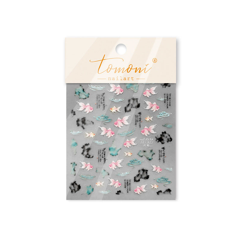Ink Goldfish Collection: "Ink Goldfish" – 3D Embossed Nail Sticker