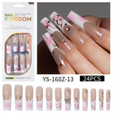 Long press on nails, French versatile patch nail art removable prefabricated fake nail press on nails piece