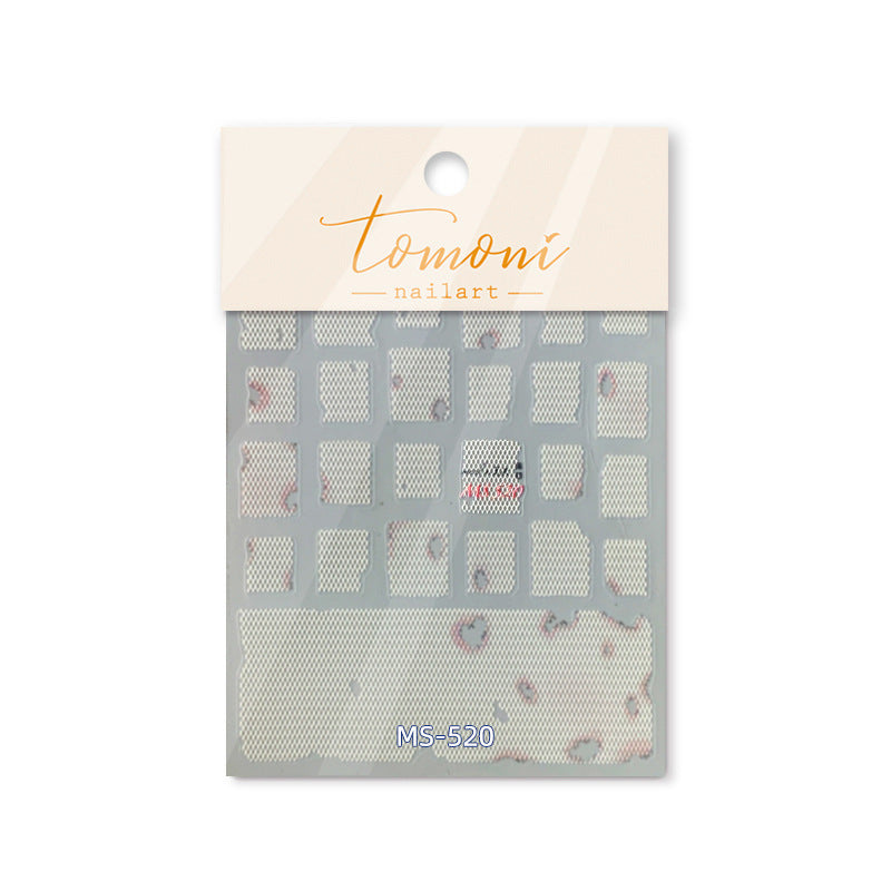 Pastel Checkered Square: "Vintage Gingham Plaid" – 5D Embossed Nail Sticker