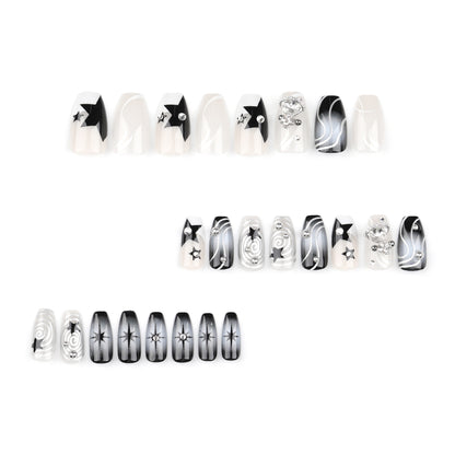 Use almofadas de unha por atacado novas, legais e picantes, planeta flash, diamante, explosão, arte de unha, unha falsa, estrela, manchas, almofadas de unha ｜ 365nails