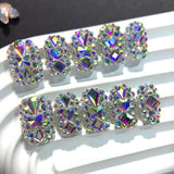 AB Crystal Full Rhinestone Square Press On Nails