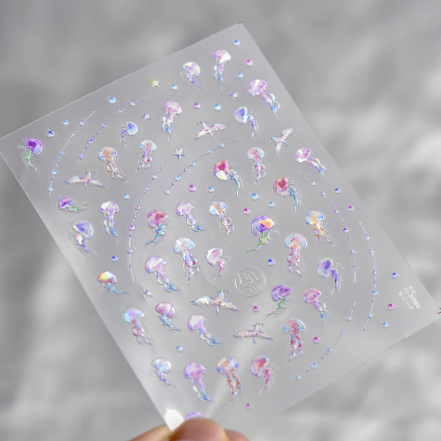 365nails: "Iridescent Jellyfish Ocean Bubble" – nail art stickers