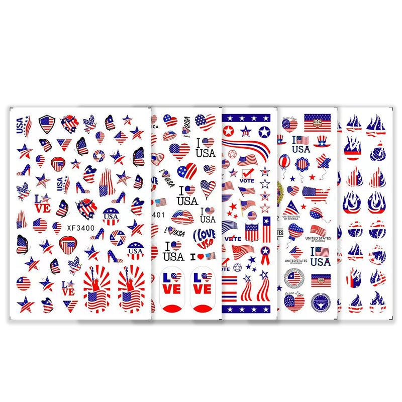 365nails: Adesivo de Unha Ombre Estrelas e Listras do Dia da Independência