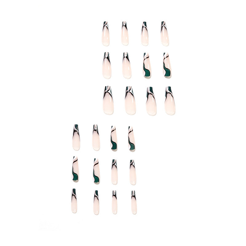 Parche para uñas con diseño de ondas de colores en contraste de tinta, extraíble, para decoración de uñas | 365nails