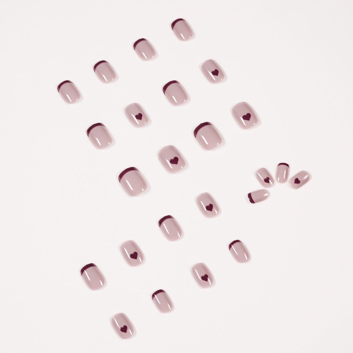 咖啡法式愛戀 成品柔軟可拆式穿戴甲｜365nails