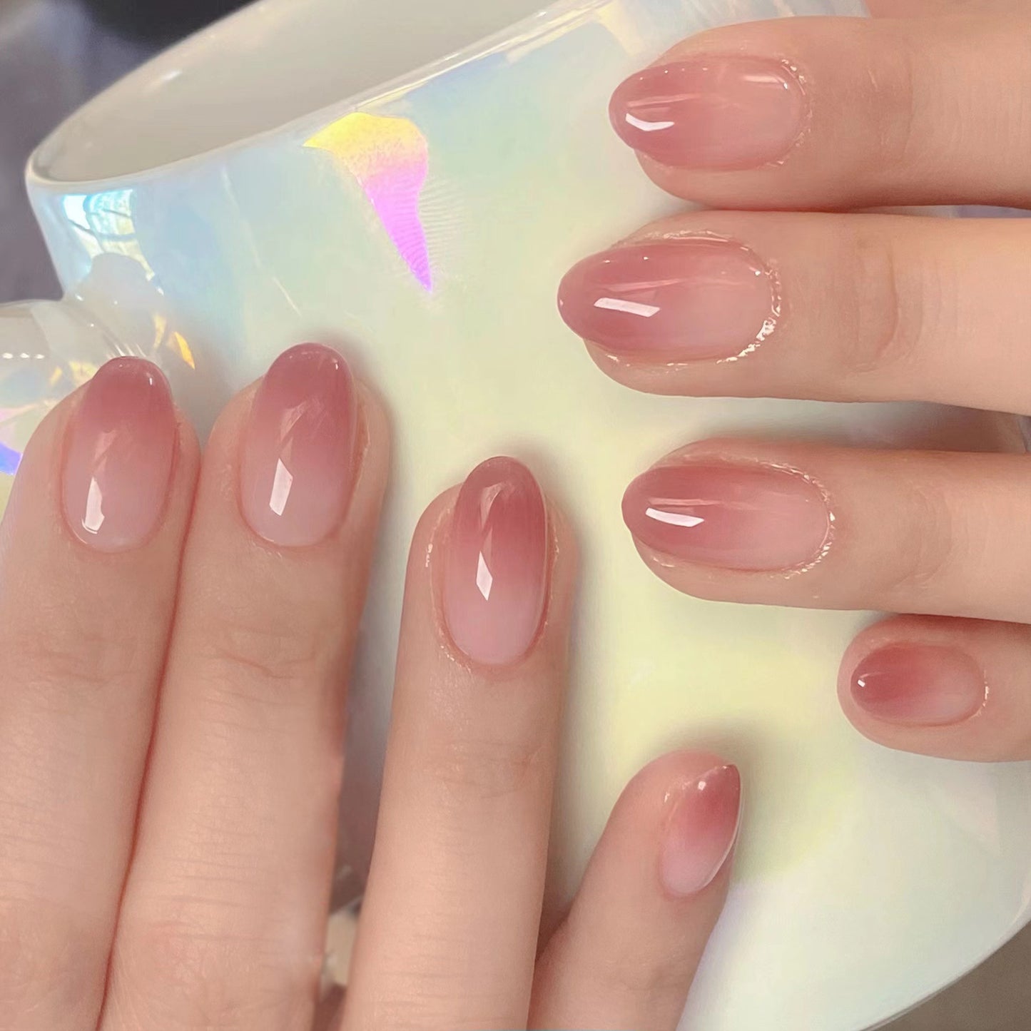 Wear nail piece crimson gradual change nail sticker removable nail piece nail patch wear nail short nail piece wholesale｜365nails