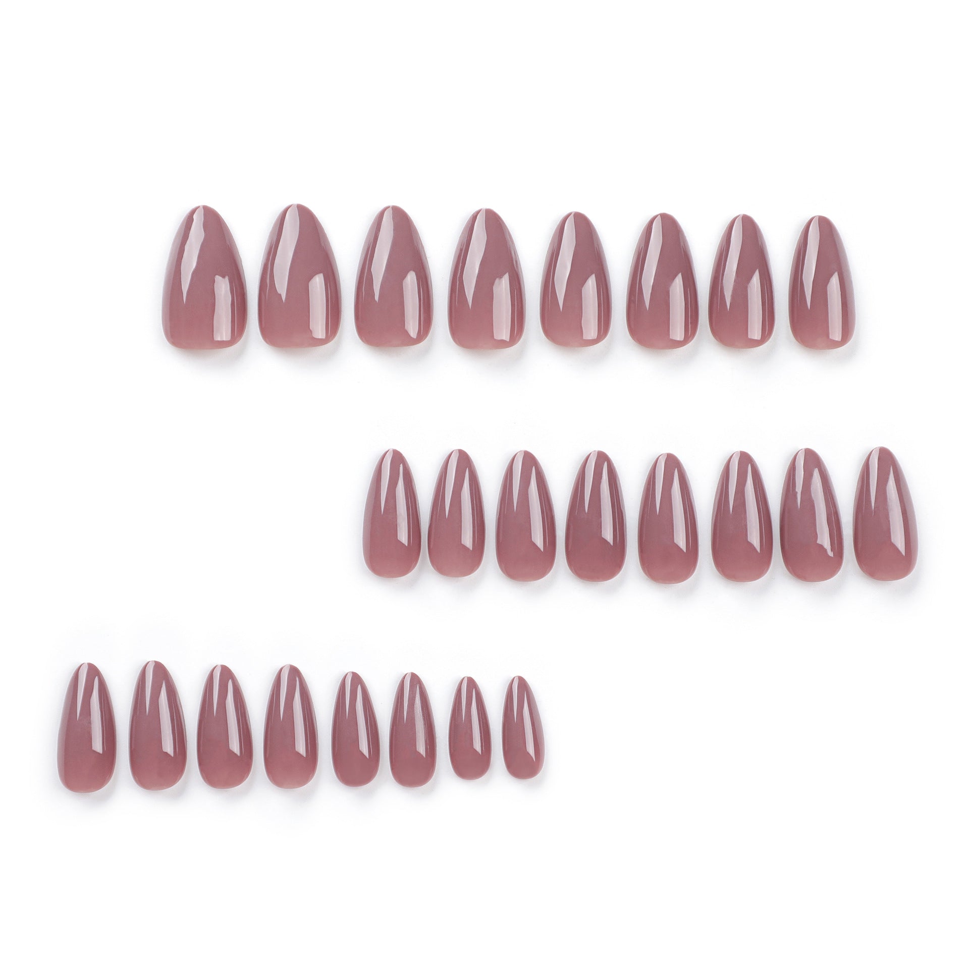 Simple solid color classic nail art, almond-shaped wearable nail art piece｜365nails