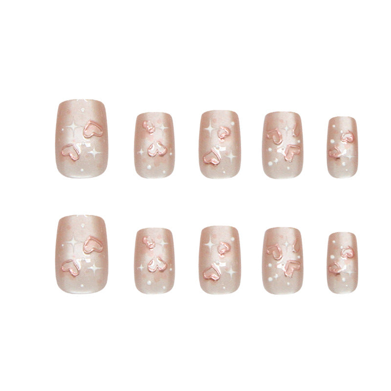 Pontas de unha pré-fabricadas, unhas brilhantes, estrela tridimensional, amor, olho de gato, divertidas, doces, versáteis, peças de arte para unhas, 30 peças｜365nails