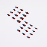 Patch de unha de outono e inverno French Wear Patch de unha âmbar Patch de unha de chama Patch de unha Produto finalizado, removível｜365 unhas