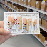 Vintage Baroque Angel Pearl Crystal Press On Nails