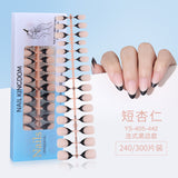 Nail Tips New  French press on nails 240 pieces boxed fake nail manicure work in progress matte full sticker French nail piece
