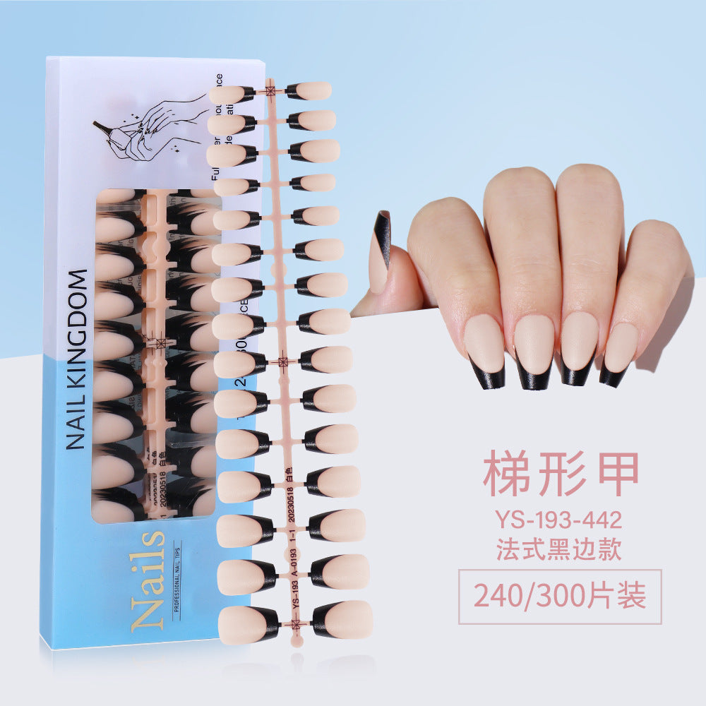 Nail Tips New  French press on nails 240 pieces boxed fake nail manicure work in progress matte full sticker French nail piece