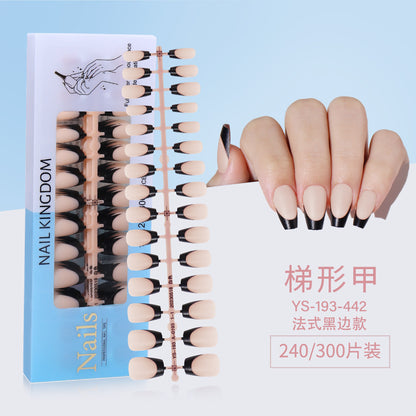 Nail Tips New  French press on nails 240 pieces boxed fake nail manicure work in progress matte full sticker French nail piece