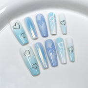 Sweet Aurora Nails with Cutout Butterfly Accents
