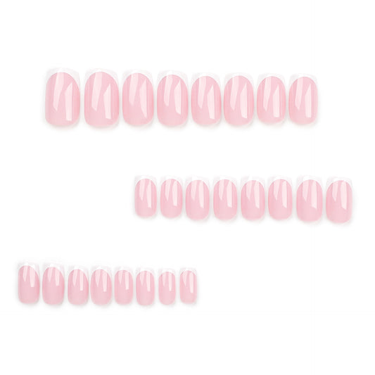 Classic hot-selling French manicure press on nails   fake nails European square rectangular nail finished product wholesale｜365nails