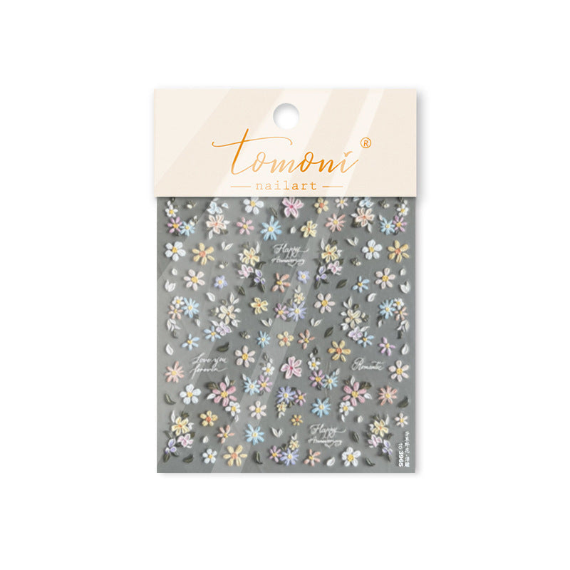 Pastel Wildflower Emboss – Fresh Romantic Nail Art Stickers