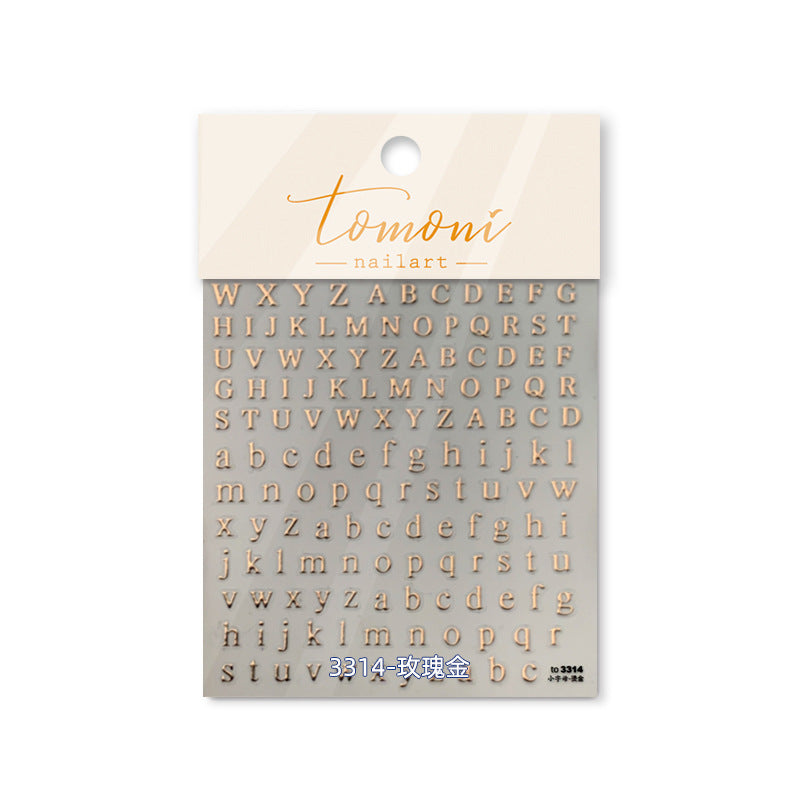 365nails: 全息粉色字母套組 — 美甲貼紙