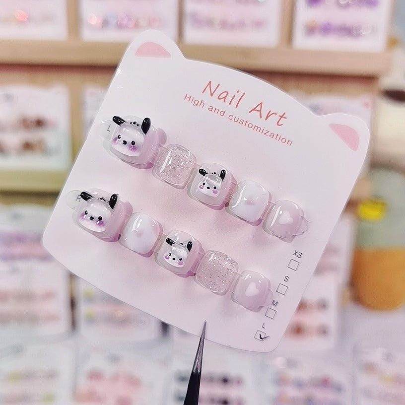 Pacha Dog Pastel Cute Kids Press On Nails Set