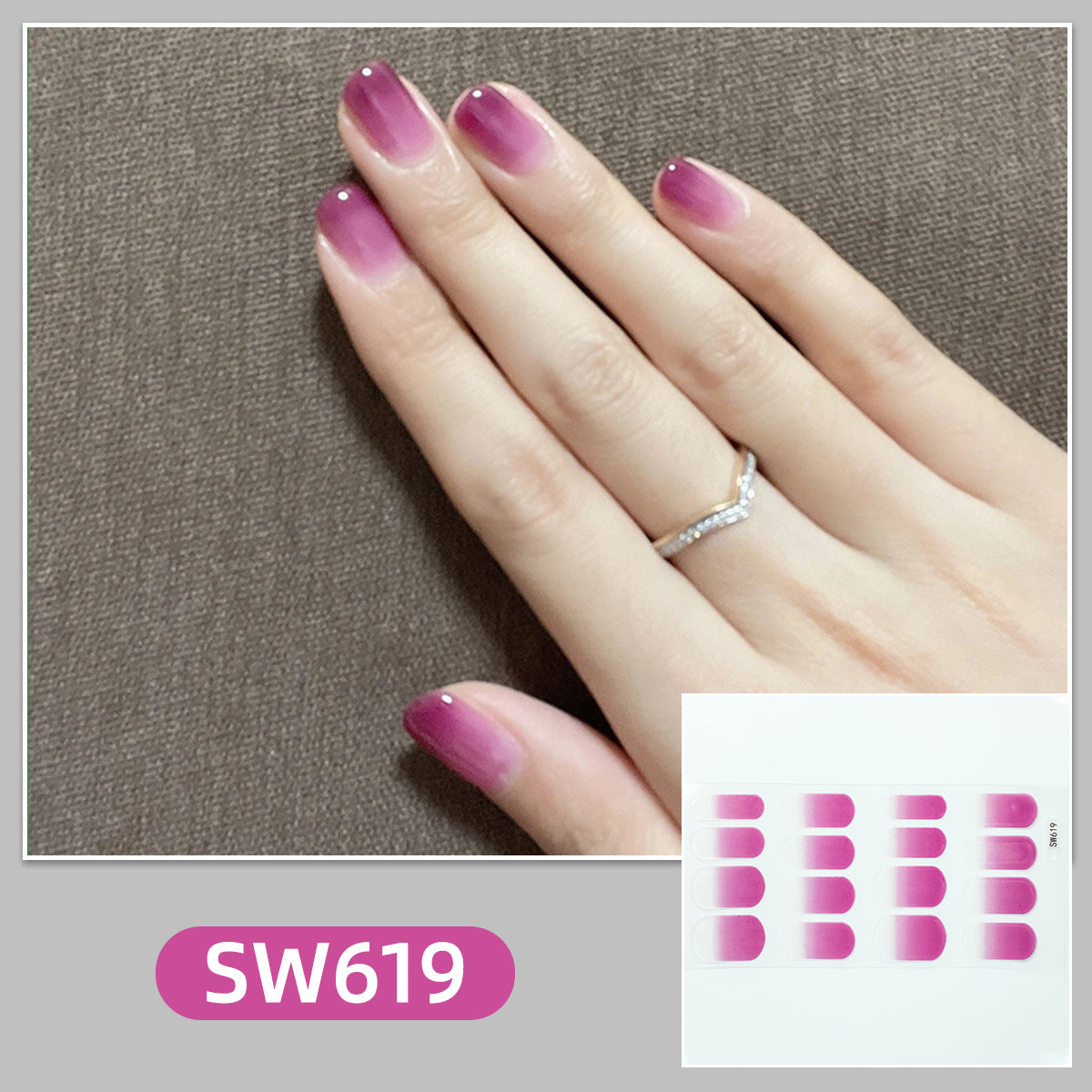 Nail art sticker simple solid color collection nail sticker gentle gradual change jump color nail sticker, waterproof and long-lasting sticker｜365nails