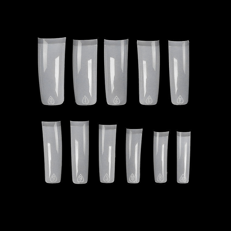 Nail Tips Semi-sticker nail pads 550 pieces boxed natural color French press on nails pads light and thin patches fake nail pads wholesale