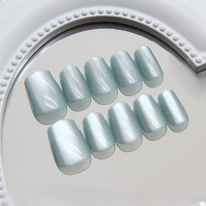 Nail Tips  prefabricated nail, simple jadeite green cat eye, solid color, gentle temperament, sweet and versatile,  ins wind code｜365nails