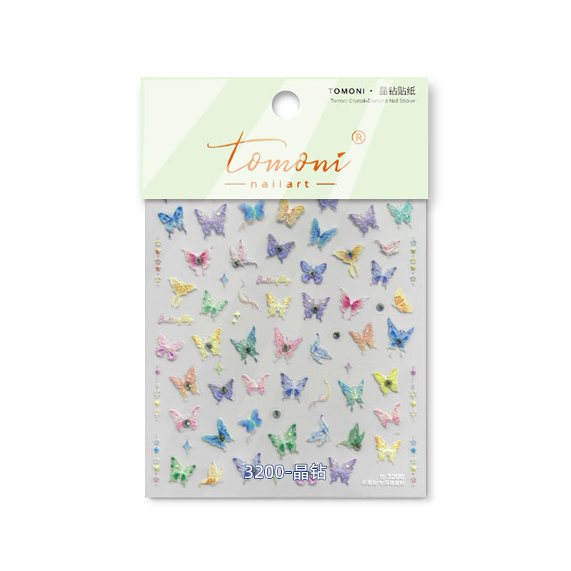 全息水晶蝴蝶 – 虹彩美甲裝飾組