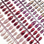 Ombré Essentials Collection: "Berry Ombré" – Medium Almond Press-On Nails