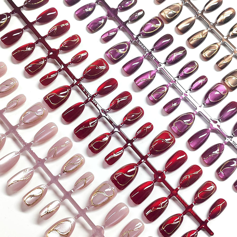 Ombré Essentials Collection: "Berry Ombré" – Medium Almond Press-On Nails