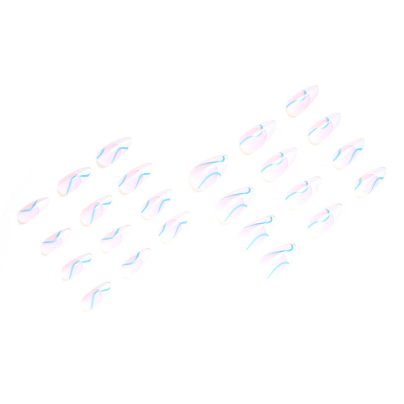 press-on nails Finished Nail Art Patch White French Nail Art Simple Wind  False Nail  Nail Art Wholesale｜365nails