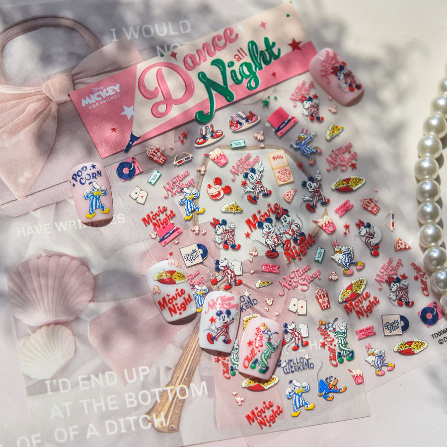 Disney Mickey PJ Party Collection: "Retro Fun" – 3D Embossed Nail Sticker