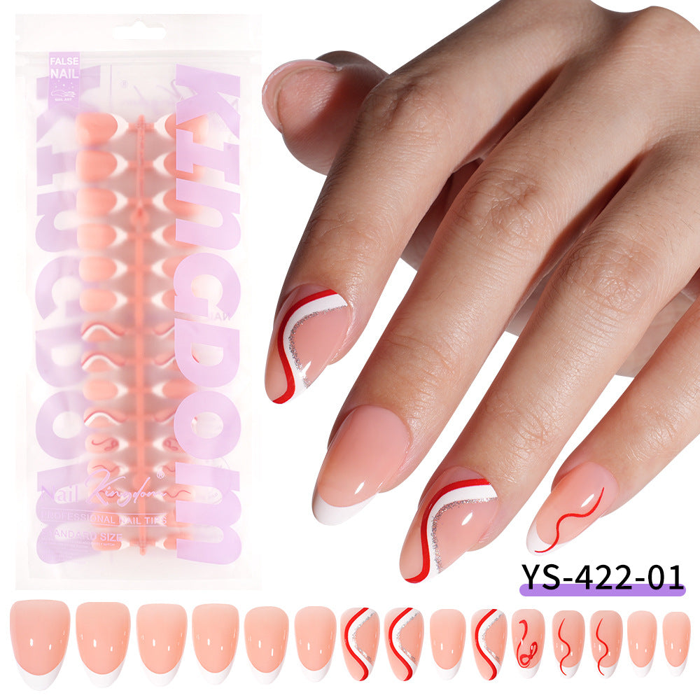 Nail Tips Exclusive for Amazon hot-selling French press on nails art patch oil injection removable fake nail piece 120 pieces