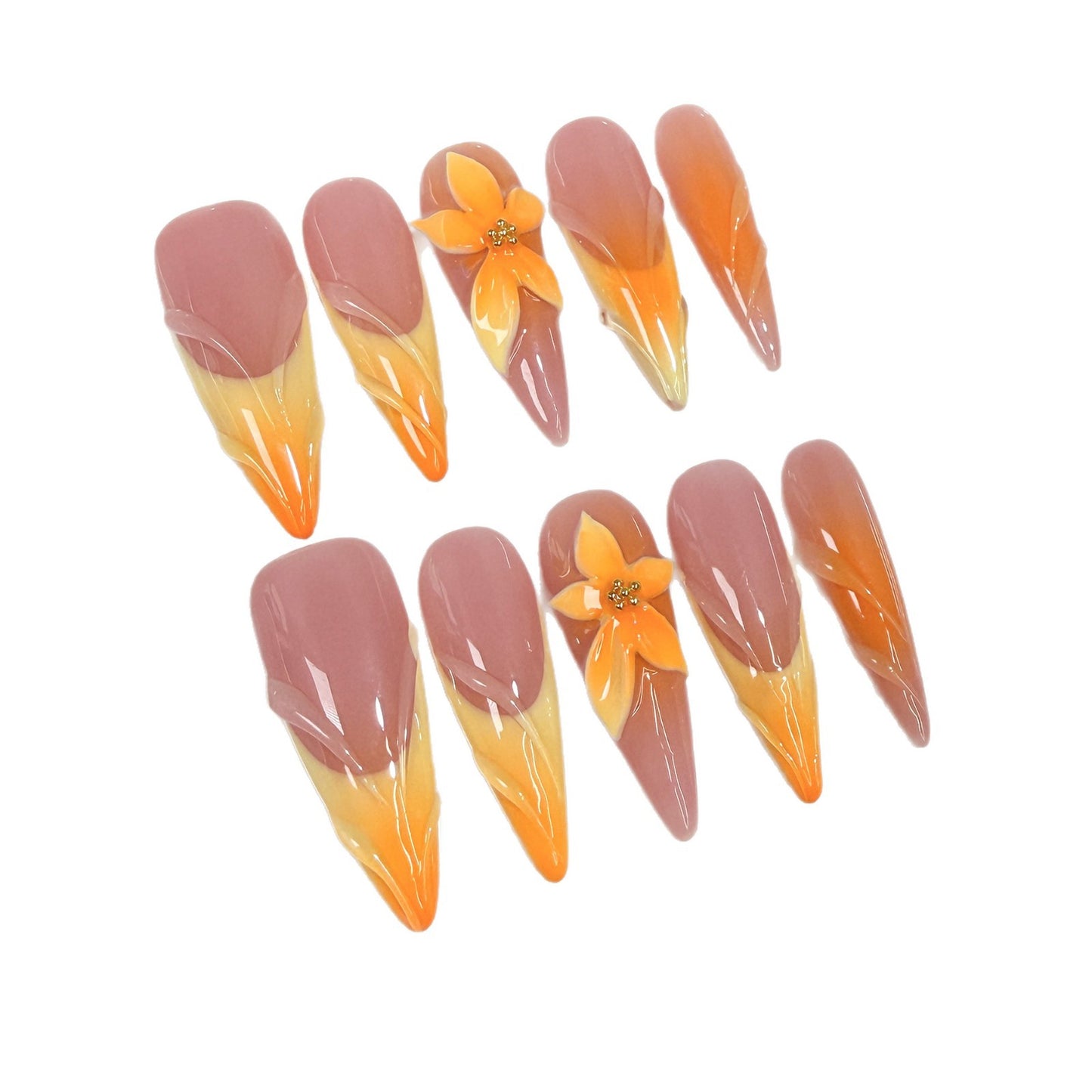 Sunset Bloom Ombre Series Press-On Nails