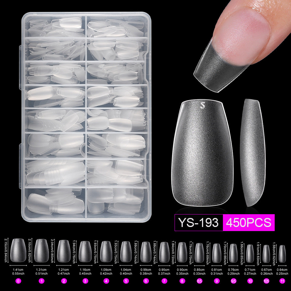 365nails Full-Matte Nail Tips | Multi-Shape Nail Extension Set with Storage Case