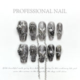 Hand-press on nails Dark Demon's Claw Sweet Cool Heavy Metal Sense Crow Heart Ghost Claw Bat | 365nails
